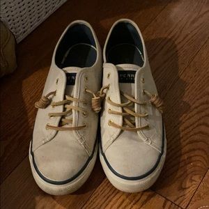 Cream Sperry Shoes